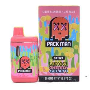 PackMan – 2g Disposable Vape Pen [Live Resin + Liquid Diamonds] ~ Lemon Cherry Gelato