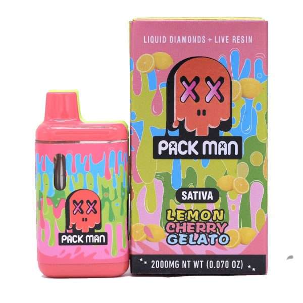 PackMan – 2g Disposable Vape Pen [Live Resin + Liquid Diamonds] ~ Lemon Cherry Gelato