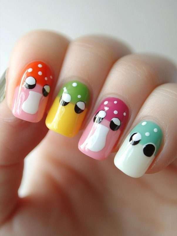 Magic Mushroom Nail Art Design Ideas 3