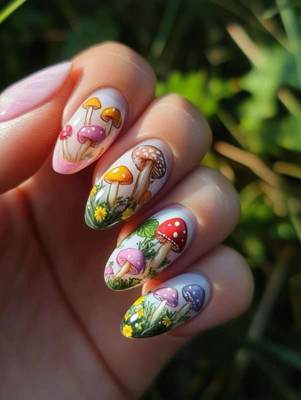 Magic Mushroom Nail Art Design Ideas 1