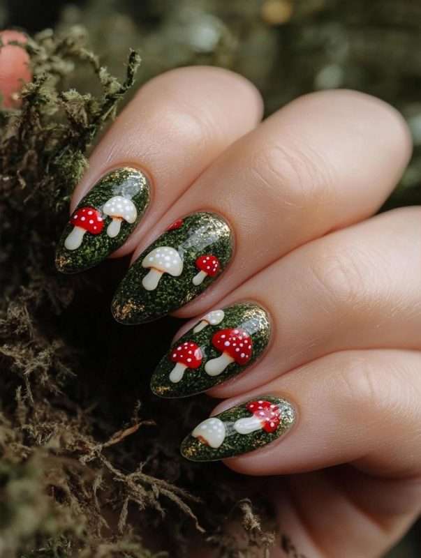 Magic Mushroom Nail Art Design Ideas 2