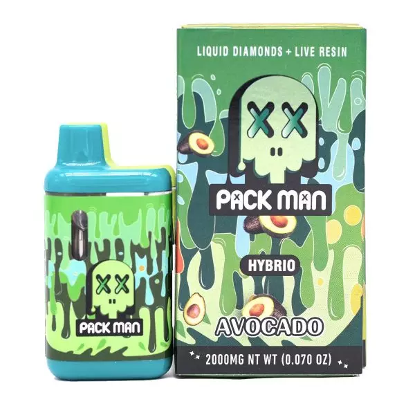 PackMan – 2g Disposable Vape Pen [Live Resin + Liquid Diamonds] ~ Avocado