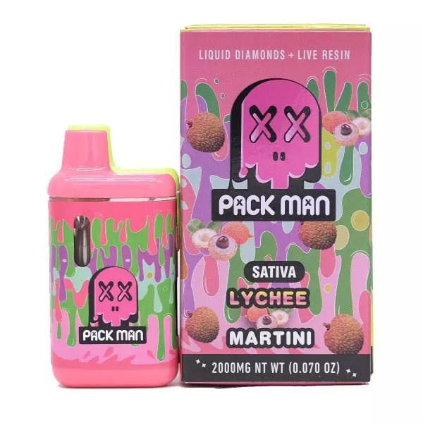 PackMan – 2g Disposable Vape Pen [Live Resin + Liquid Diamonds] ~ Lychee Martini