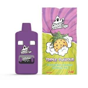 Thc Ghost Vapes - Dual Flavours - Blueberry Cookies & Georgia Pie