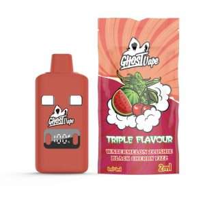 Thc Ghost Vapes - Dual Flavours - Watermelon Zlushie & Black Cherry Fizz