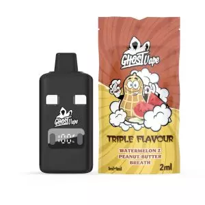 Thc Ghost Vapes - Dual Flavours - Watermelon Z & Peanut Butter Breath